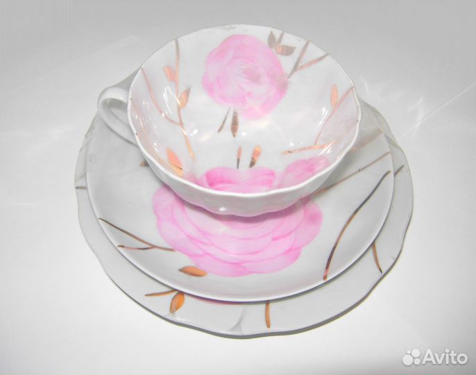 Чайное трио Дулёво, Новое, Винтаж, сервиз Весенний