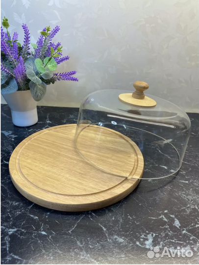 Тортница с крышкой деревянная