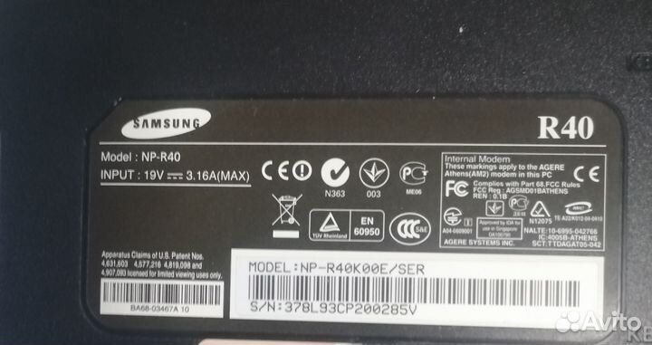 Ноутбук Samsung R40