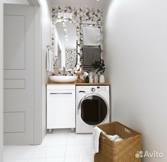 Тумба под раковину 1Marka Wash 50 Белый глянец напольная Ц0000002638