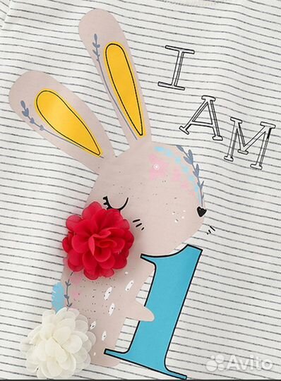 Лонгслив с зайчиком Malwee 98