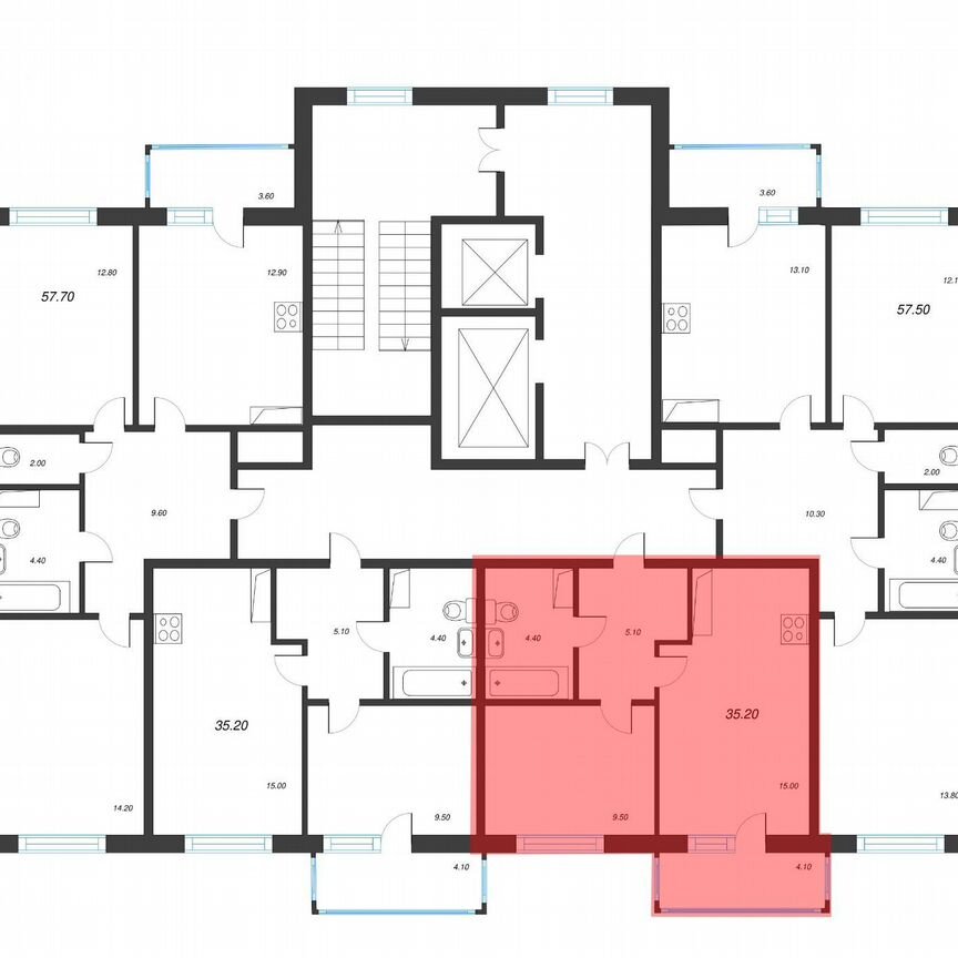 1-к. квартира, 35,2 м², 5/12 эт.