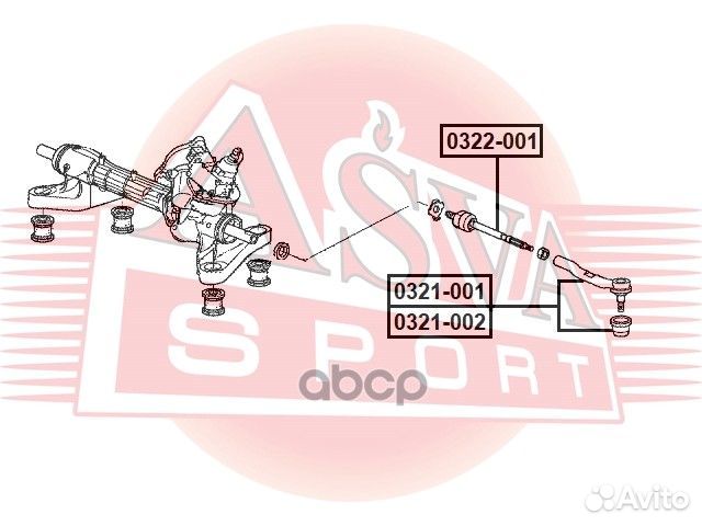 Наконечник рулевой 0321001 asva