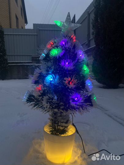 Светодиодная елка в горшке