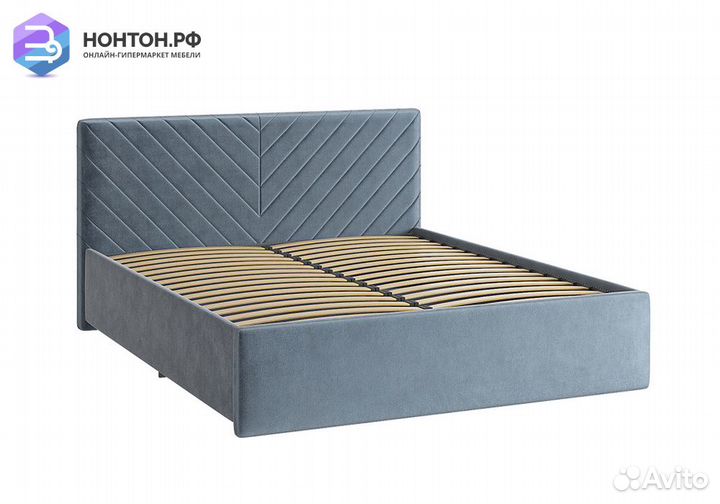 Кровать Сандра 2 1.6 м светло-синяя