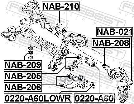 Сайлентблок NAB-206 NAB-206 Febest