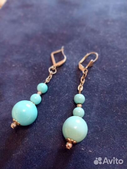 Серьги бирюзовые