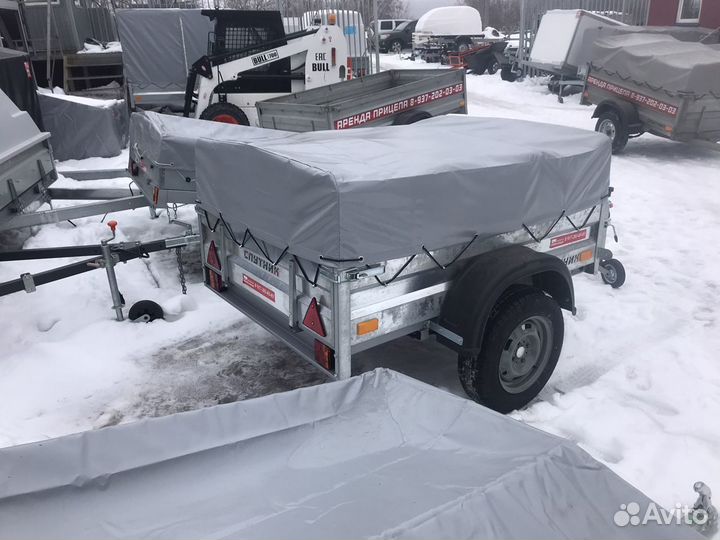 Бортовой прицеп 1,7х1,2 с тентом 0,6м