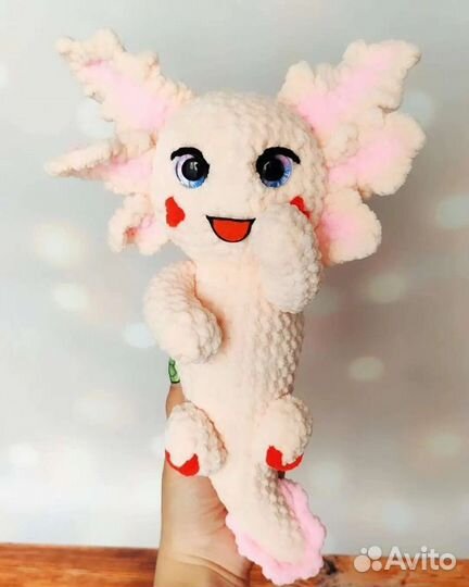 Аксолотль. Мягкая игрушка аксолотль ручной работы