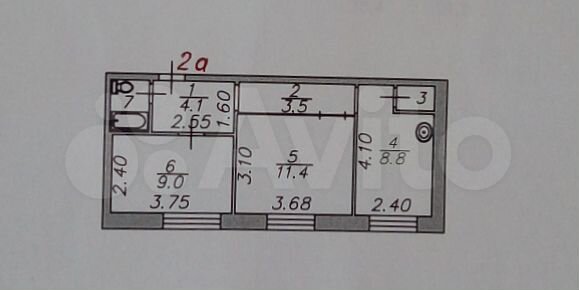 2-к. квартира, 39,6 м², 1/5 эт.