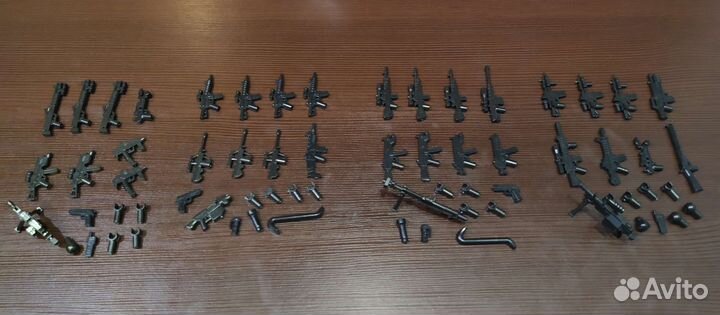 Lego аксессуары оружие много