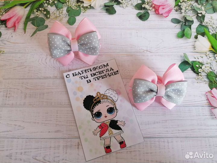 Бантики для волос ручной работы