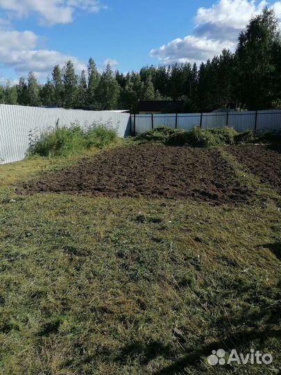 Вспашка земли.Спил деревьев