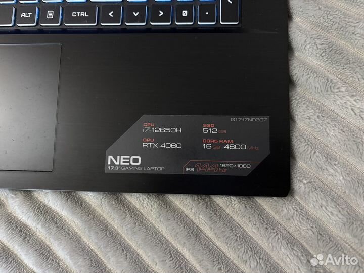 Игровой ноутбук ardor gaming NEO G17-I7ND307