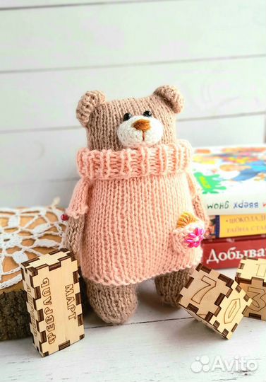 Медвежонок вязаный ручная работа подарок