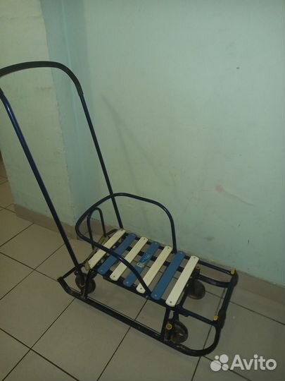 Детские санки коляска с колесами