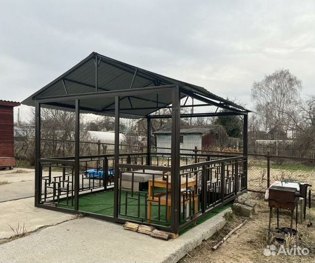 Большая беседка Семейная металлическая с доставкой