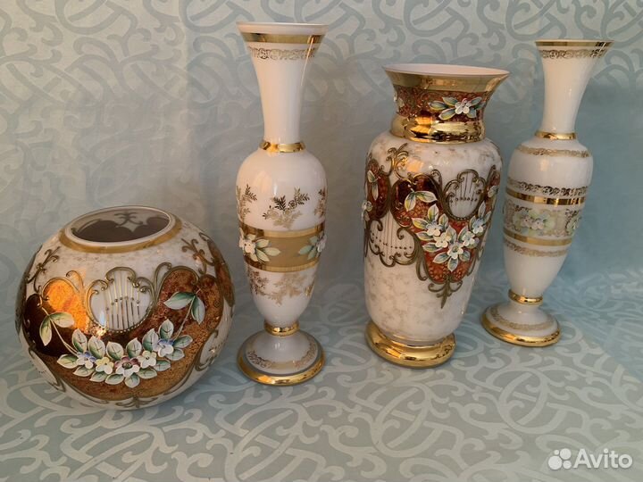 Вазы богемия лепка Чехия