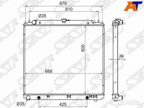 Радиатор nissan navara, nissan navara 05-15, nissa