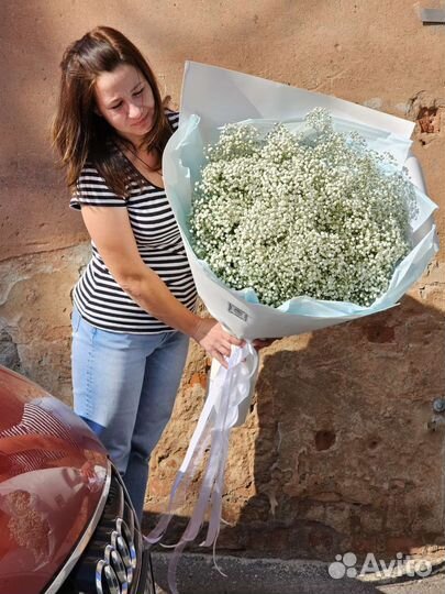 Букет белой гипсофилы гигант с доставкой