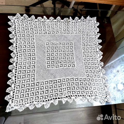 Винтажные вязаные салфетки и снежинки