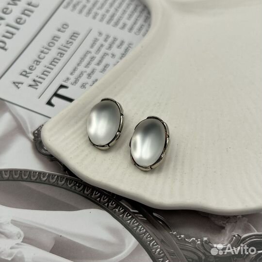 Советские винтажные серьги клипсы, матовое стекло