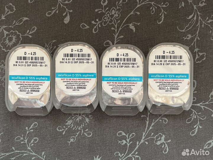 Линзы ocufilcon D 55 asphere D -4,25