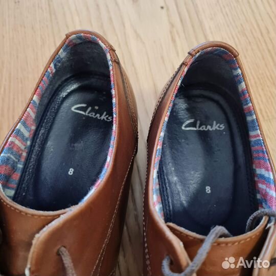 Туфли кожаные Clarks коричневые размер 42