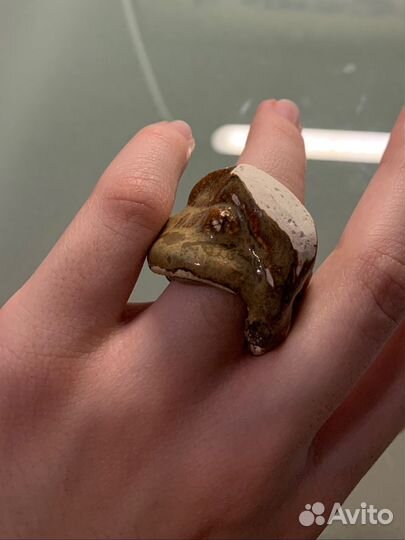 Кольцо ручной работы керамика