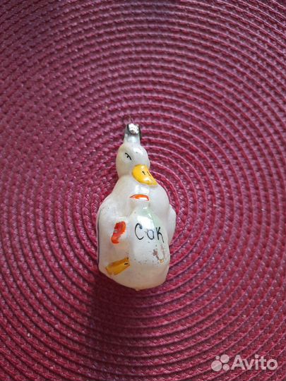 Елочная игрушка фигурка стекло СССР