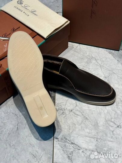 Лоферы женские на меху Loro Piana Chukka