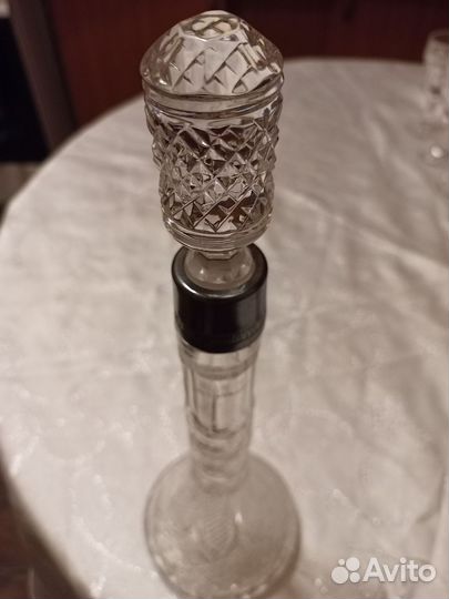 Редкий хрустальный высокий графин Bohemia