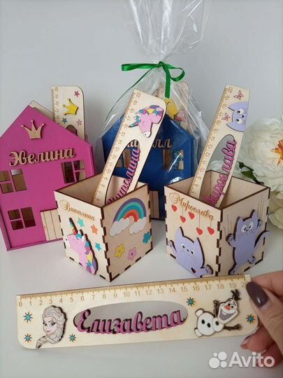 Именные линейки, именные карандашницы