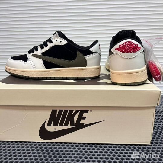 Кроссовки Nike air jordan 1 low travis scott olive