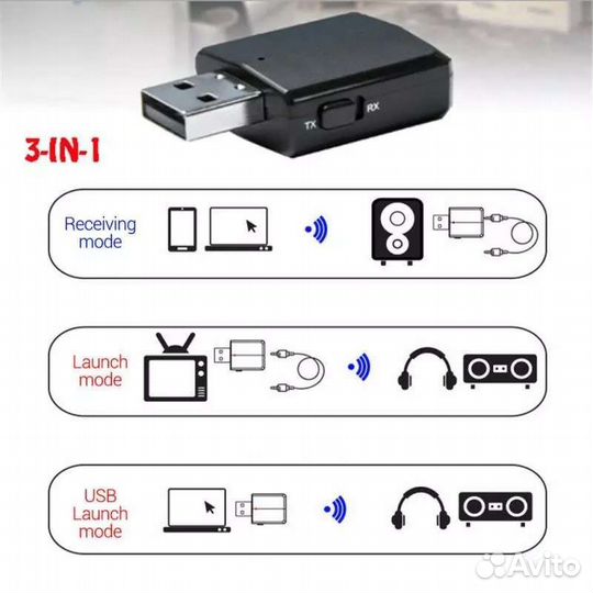Bluetooth 5,0 stereo передатчик/приемник
