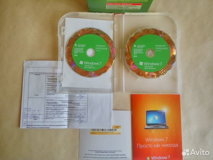 Windows 7 Home premium 86x64 два диска лицензия