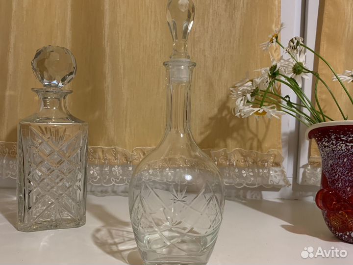 Штоф и графин хрустальные «Красный май»