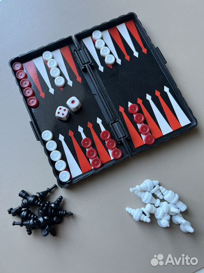 Шахматы шашки нарды 3в1 магнитные дорожные