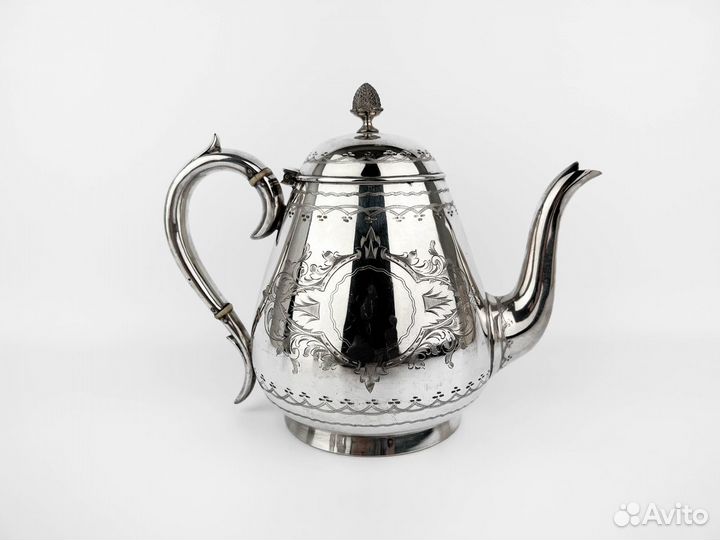 Чайное трио, Англия, серебрение, 1860 гг