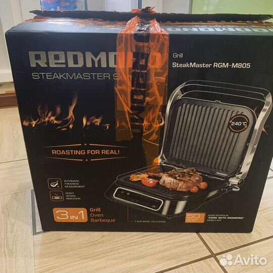 Гриль redmond SteakMaster RGM-M805 (черный/сталь)