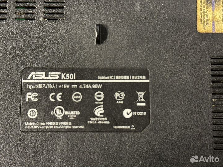 Ноутбук asus k50i