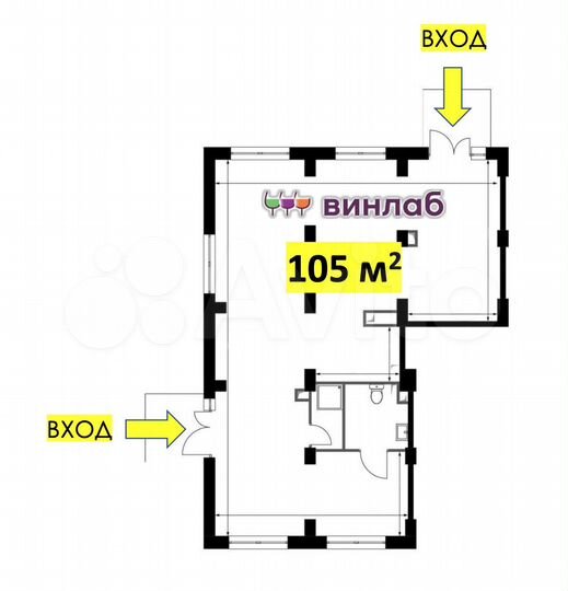 Габ с якорным арендатором в ЖК - 105 м²