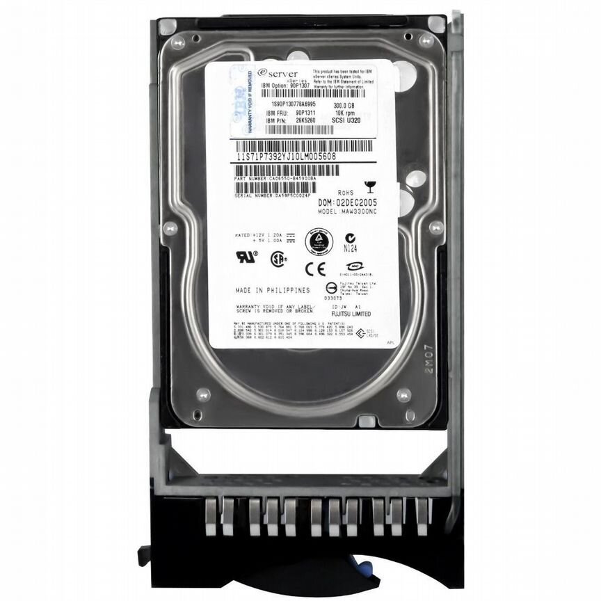 [90P1307] Жесткий Диск Ibm 300gb 10000 U320scsi 3.5" 90p1307