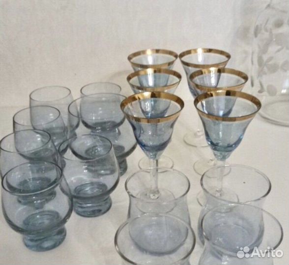 Рюмки на ножке набор 6 шт 60 мл СССР неодимовые
