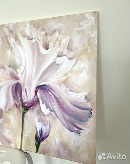 Картина маслом на холсте цветы, 50х70