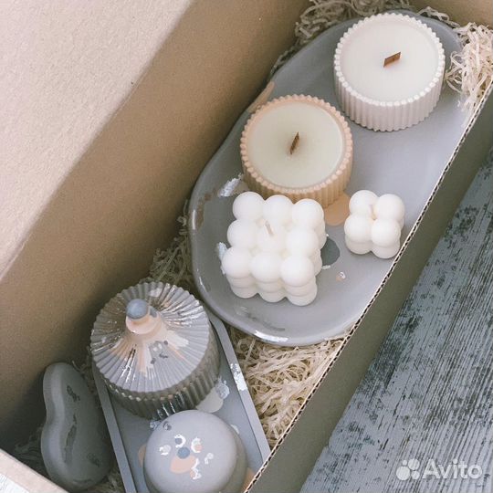Гипсовый подарочный набор свечи