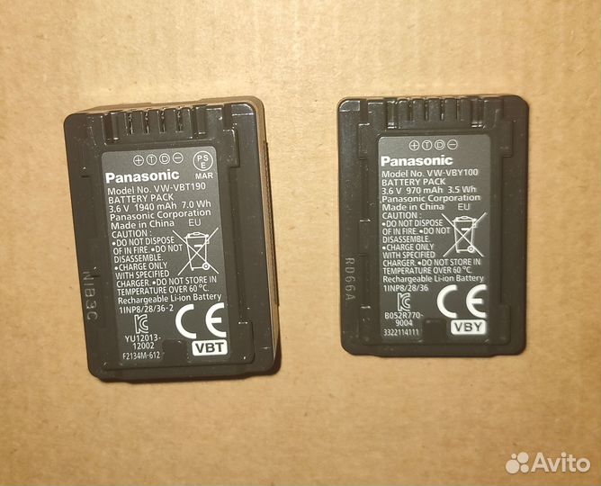 Оригинальные аккумуляторы для видеокамер Panasonic