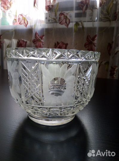 Ваза салатница хрусталь СССР Богемия винтаж
