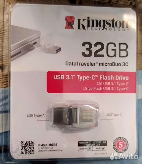 Флешка USB kingston DataTraveler microDuo 32гб, US