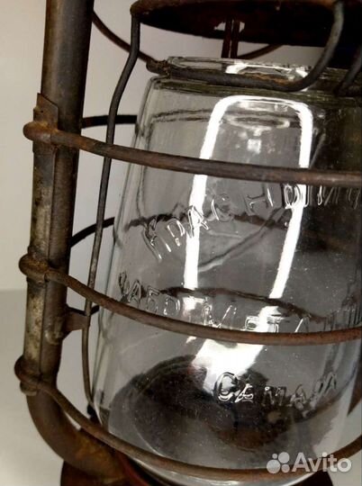 Керосиновая лампа Агитация Стекло рельеф+плафон